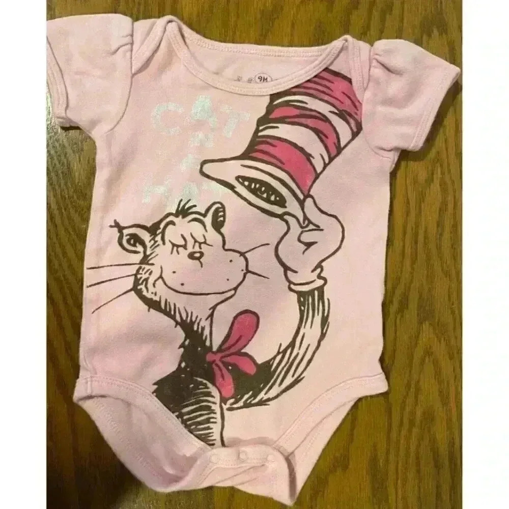CAT IN THE HAT PINK‎ bodysuit-onepiece baby 9 months from Universal Studios